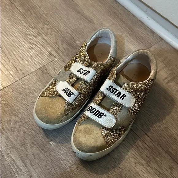 Golden Goose Girl’s Old School Glitter & Suede Grip-Strap Sneakers size EU 32 - Picture 4 of 9